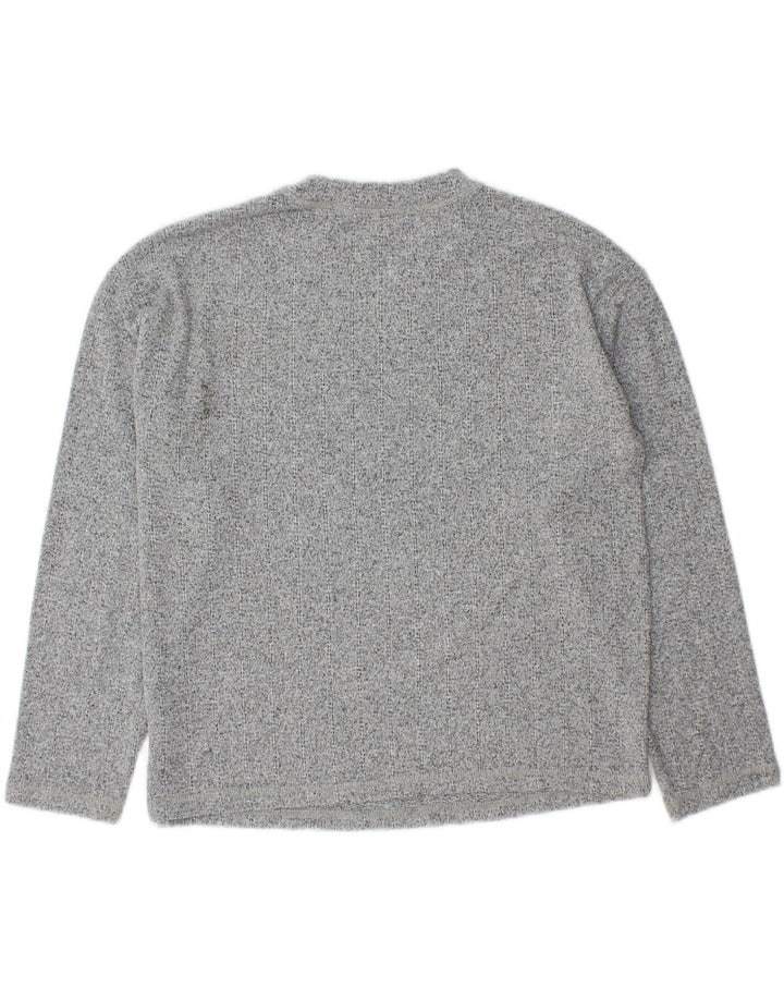 MARKS & SPENCER Womens Crew Neck Jumper Sweater UK 12 Medium Grey Flecked Vintage Marks & Spencer and Second-Hand Marks & Spencer from Messina Hembry 