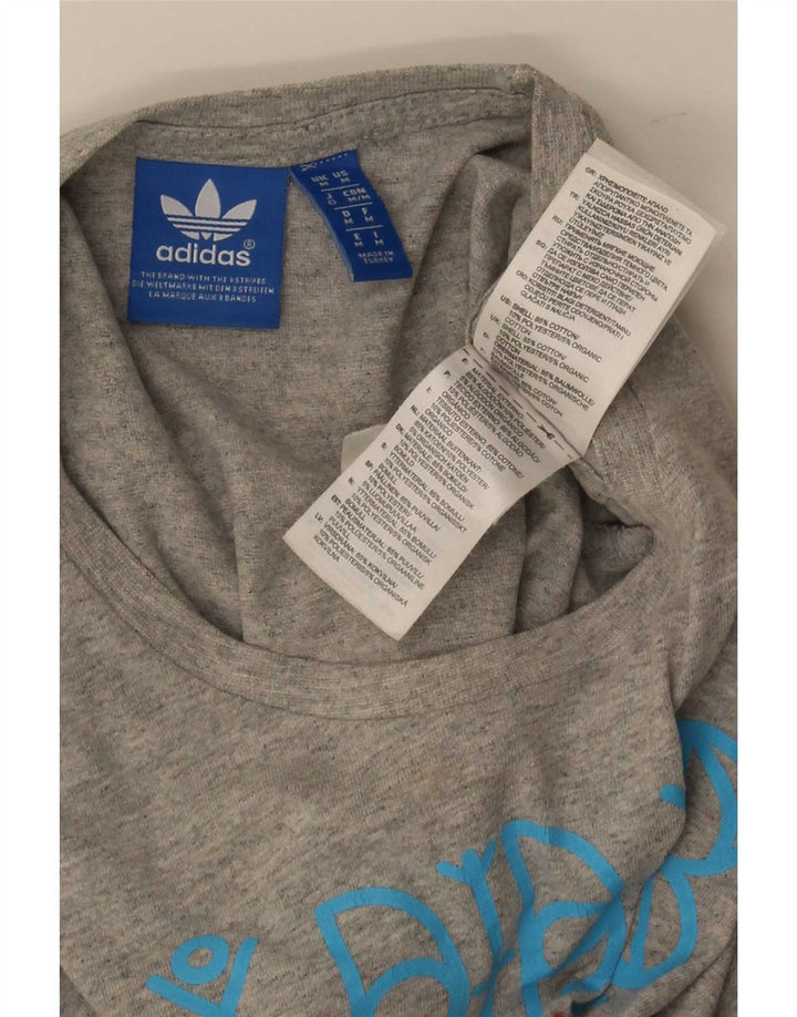 Adidas Mens Graphic T-Shirt Top Medium Grey Cotton
