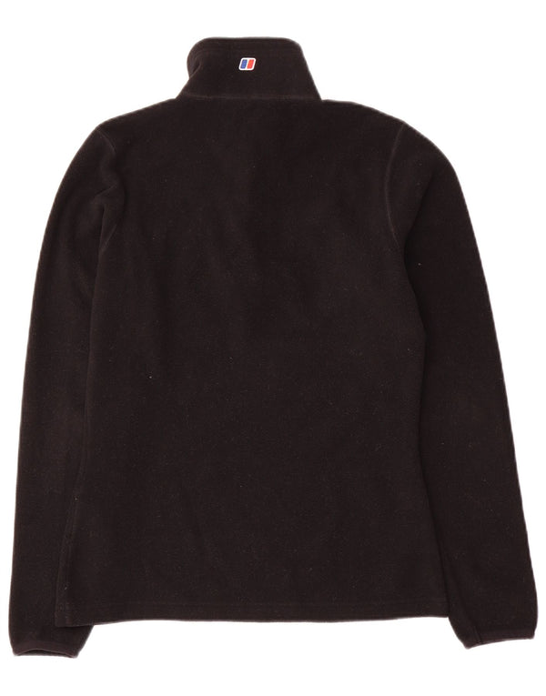 Berghaus Womens Zip Neck Fleece Jumper UK 8 Small Black Polyester
