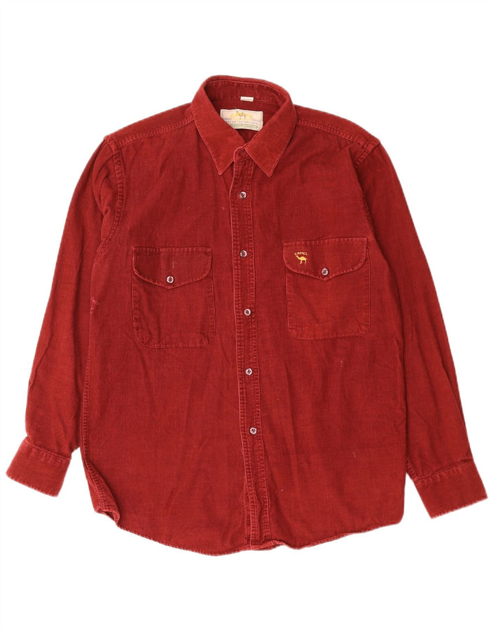 CAMEL ACTIVE Mens Corduroy Shirt Medium Red Cotton