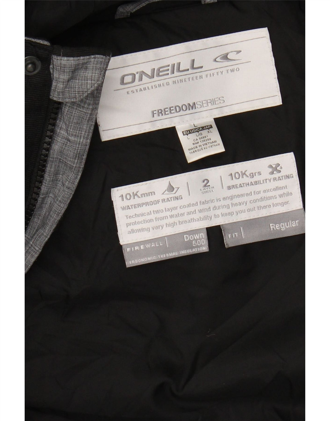 O'NEILL Womens Hooded Padded Jacket UK 16 Large Grey