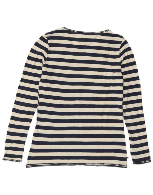 Tommy Hilfiger Womens Top Long Sleeve UK 6 XS Navy Blue Striped