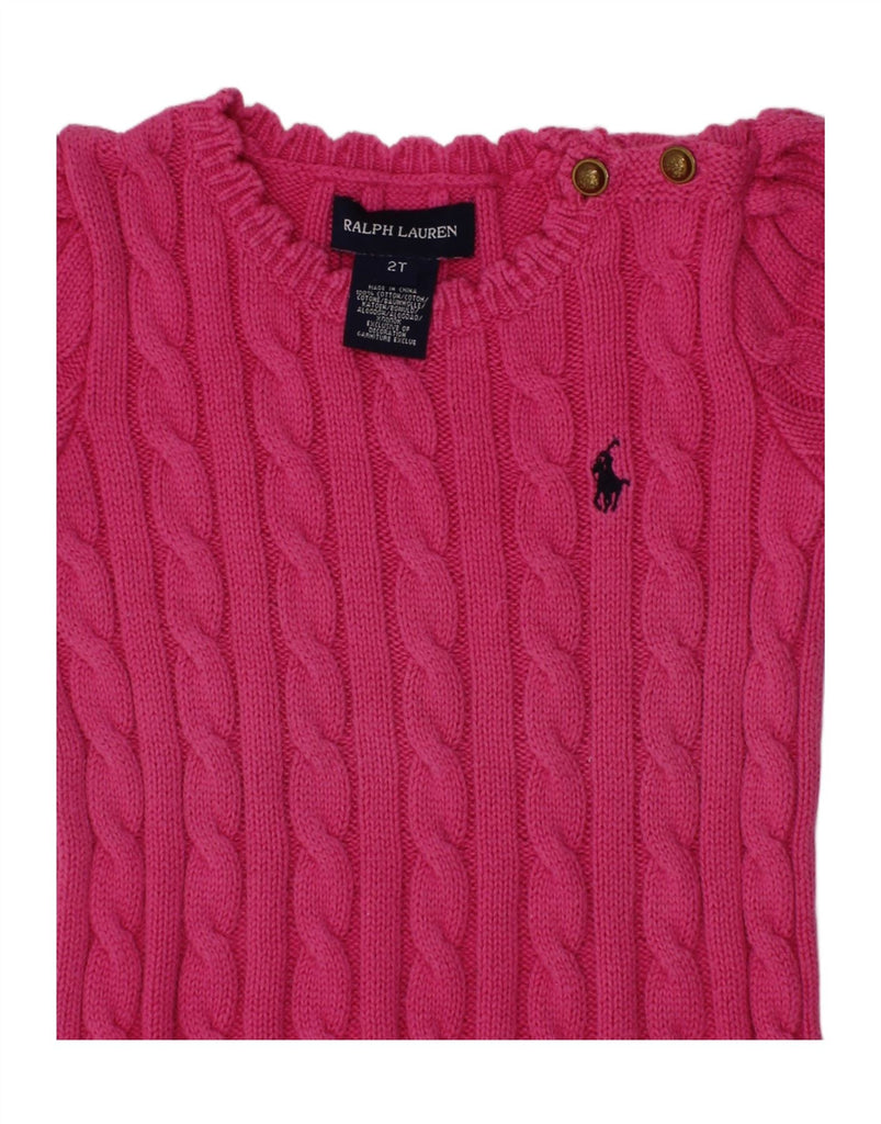 RALPH LAUREN Baby Girls Jumper Dress 18-24 Months Pink Cotton Vintage Ralph Lauren and Second-Hand Ralph Lauren from Messina Hembry 