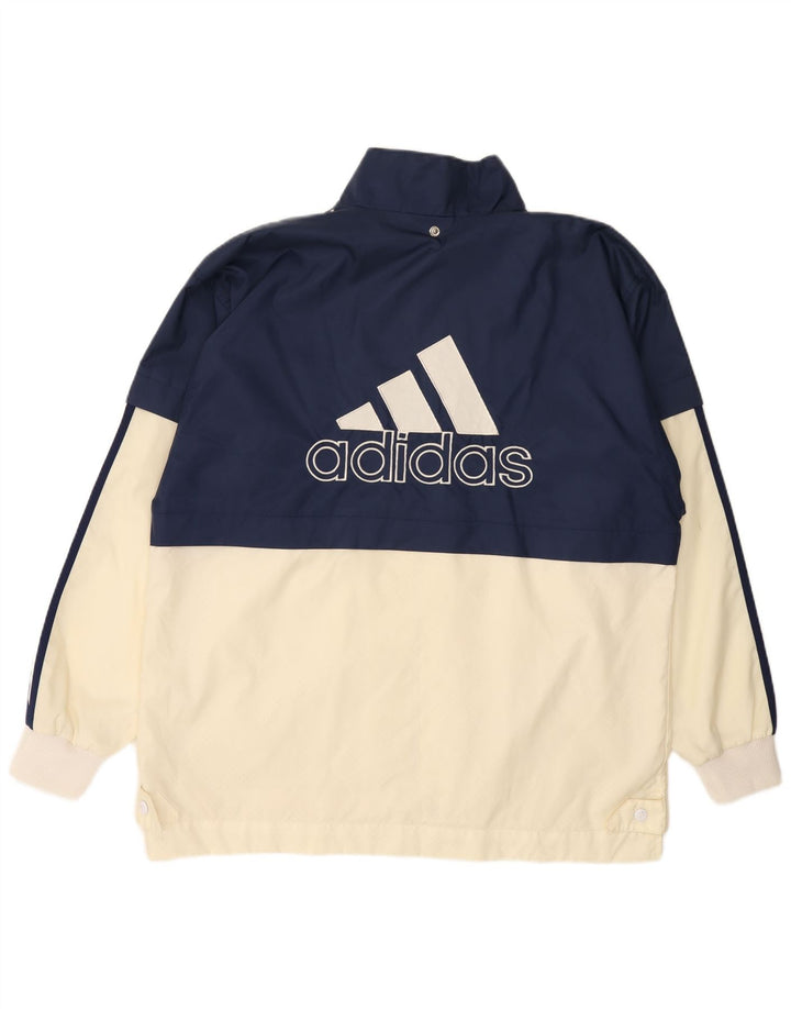 ADIDAS Mens Windbreaker Jacket UK 40/42 Medium Navy Blue Colourblock