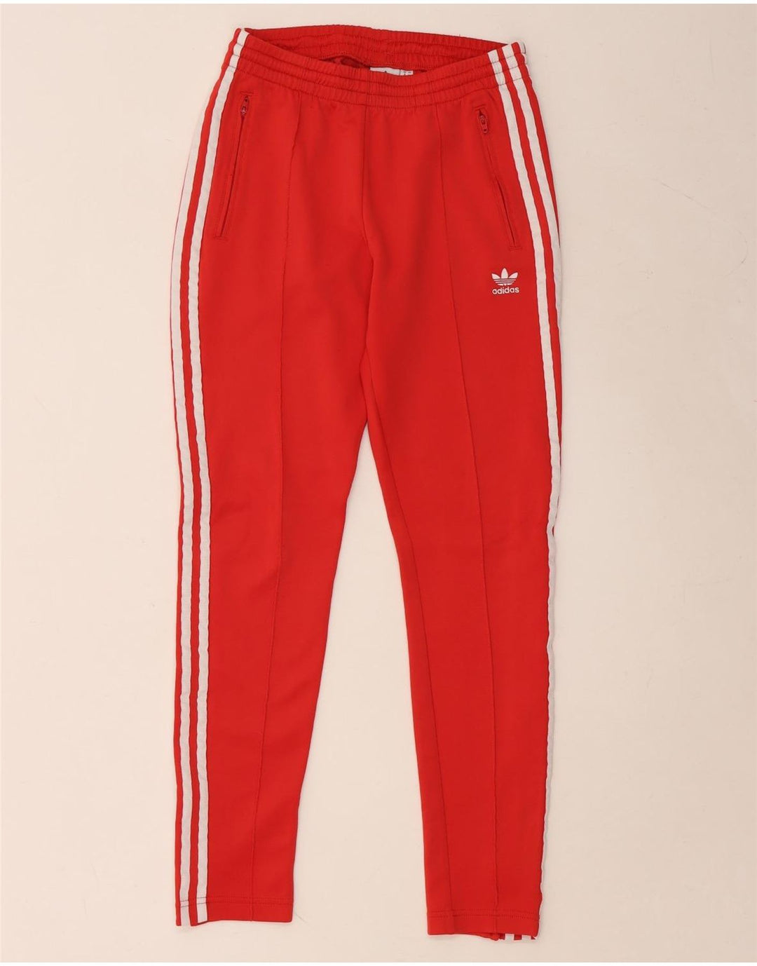 ADIDAS Womens Tracksuit Trousers UK 8 Small Red Cotton