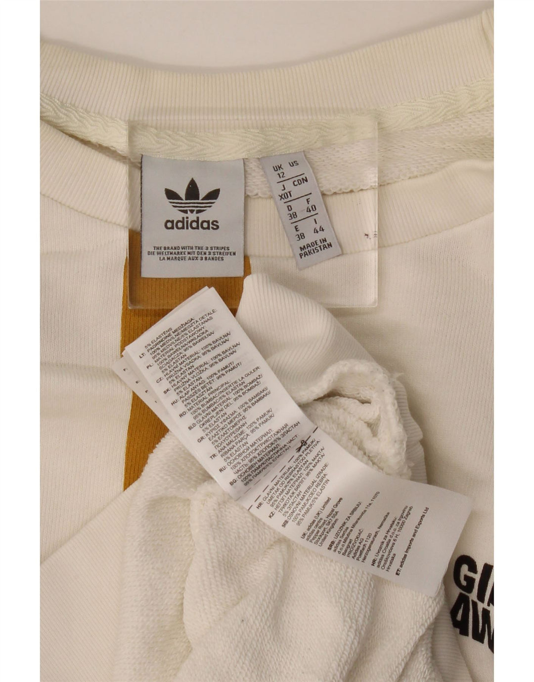 ADIDAS Womens Oversized Sweatshirt Jumper UK 12 Medium White Colourblock