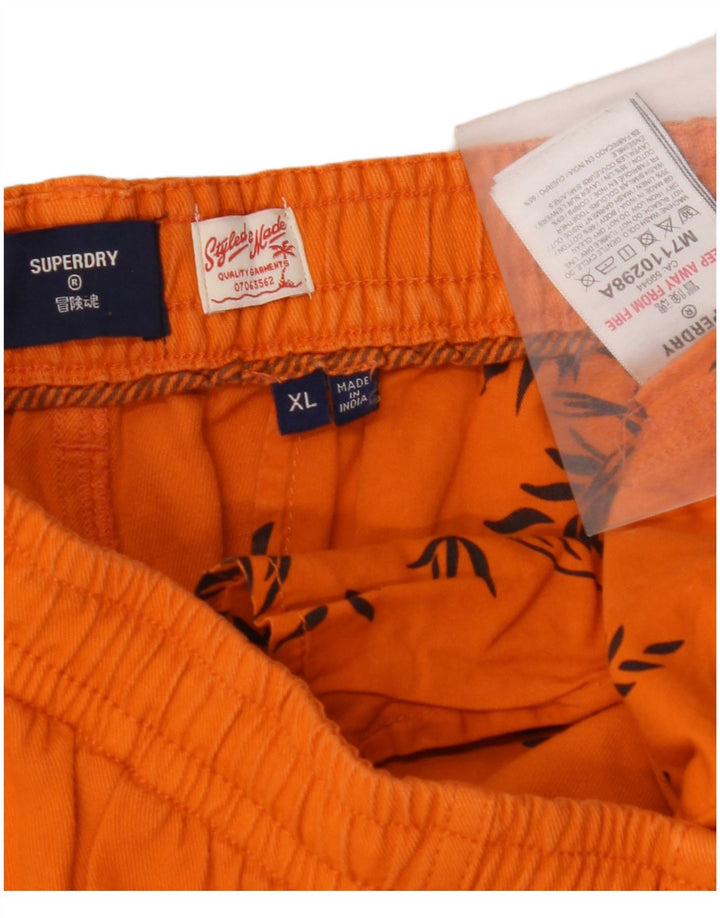SUPERDRY Mens Casual Shorts XL W38 Orange Cotton