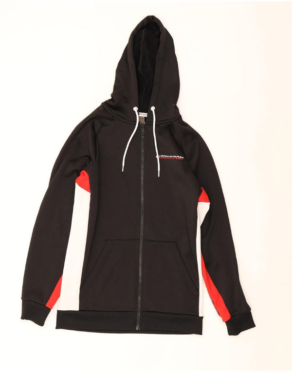 Tommy Hilfiger Mens Zip Hoodie Sweater Small Black Colourblock Polyester