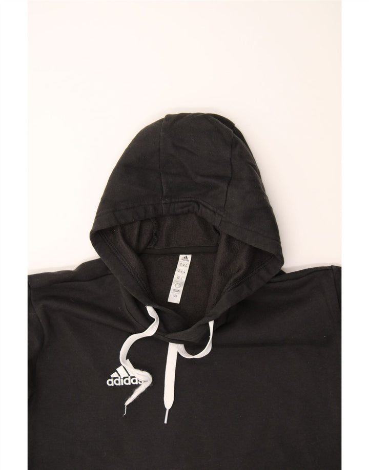 ADIDAS Mens Hoodie Jumper Medium Black Cotton Vintage Adidas and Second-Hand Adidas from Messina Hembry 