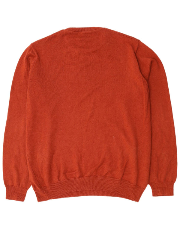Marks & Spencer Mens Regular Fit Crew Neck Jumper Sweater Large Red Cotton
