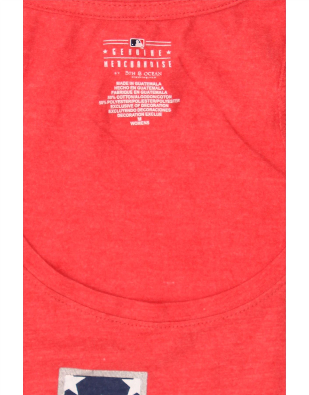 GENUINE MERCHANDISE Womens Graphic Vest Top UK 14 Medium Red Cotton Vintage Genuine Merchandise and Second-Hand Genuine Merchandise from Messina Hembry 