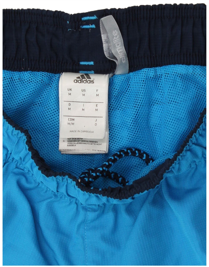 Adidas Mens Climalite Sport Shorts Medium  Blue Colourblock Polyester
