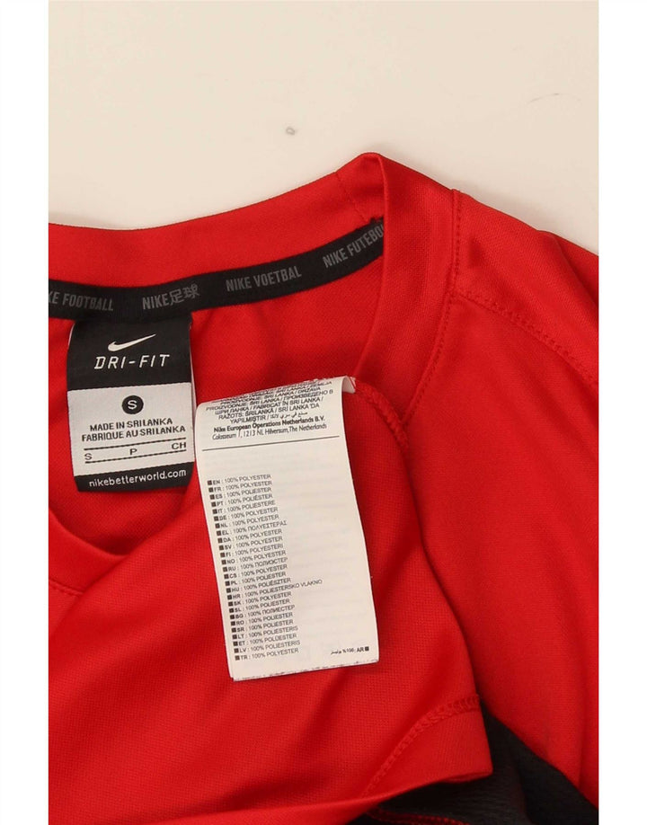 Nike Mens Dri Fit Graphic T-Shirt Top Small Red Colourblock Polyester