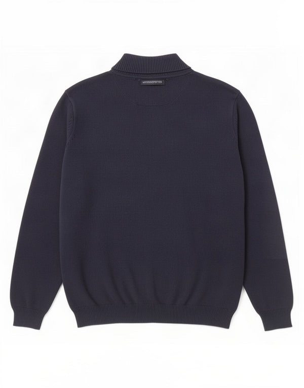 James Pringle Mens Zip Neck Jumper Sweater XL Navy Blue Cotton