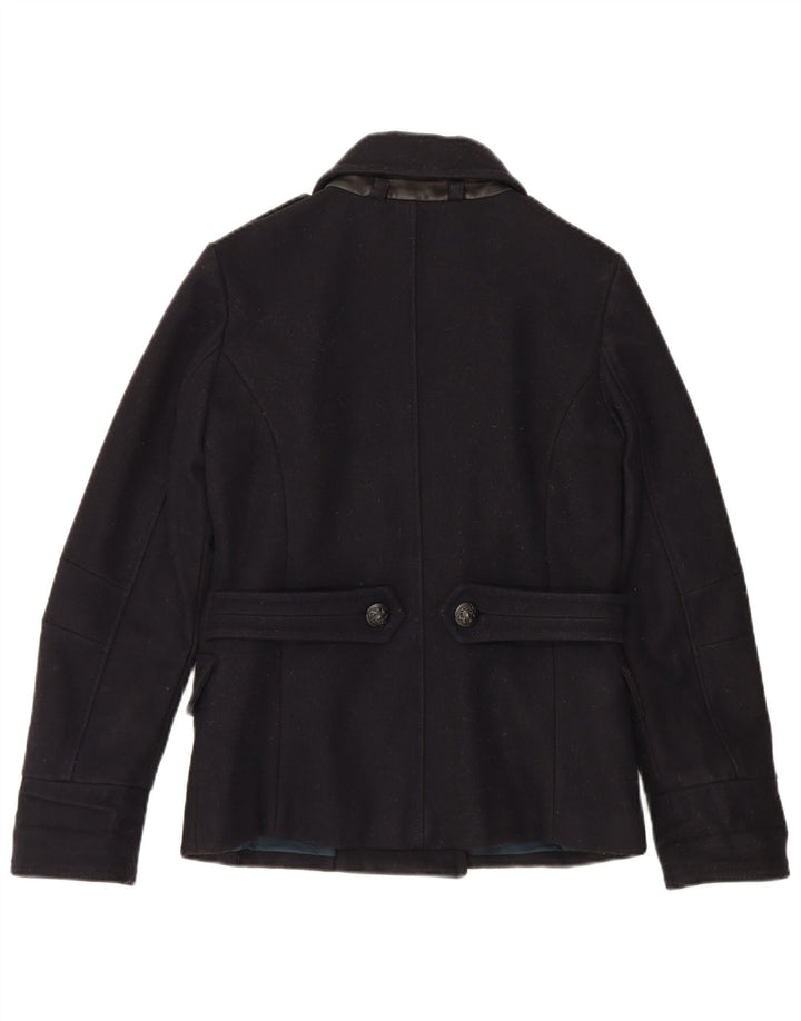 Massimo Rebecchi Womens Pea Coat IT 44 Medium Navy Blue Wool