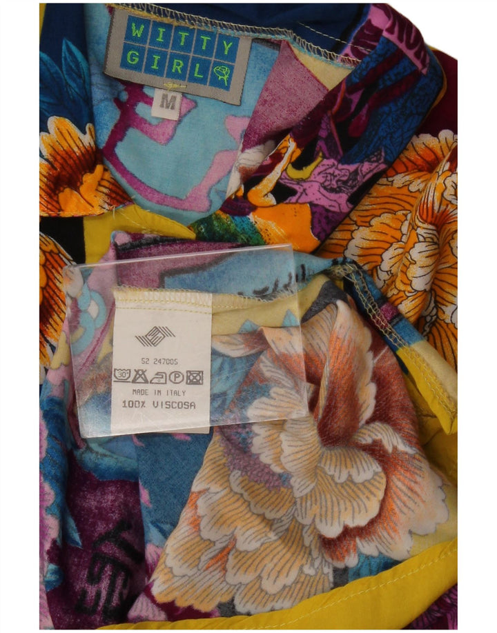 WITTY GIRL Womens Oversized Shirt Blouse UK 14 Medium Multicoloured Floral