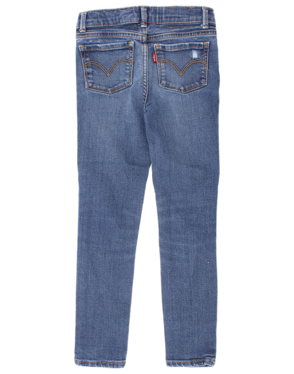 Levi's Girls 710 Distressed Super Skinny Jeans 6-7 Years W22 L20 Blue