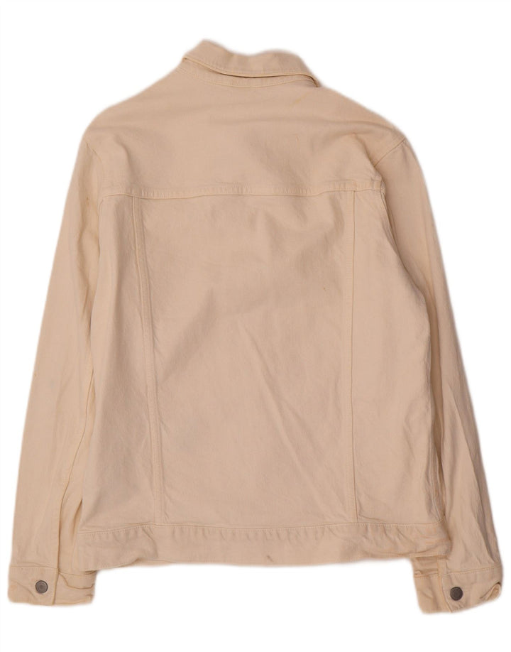 Zara Mens Denim Jacket UK 38 Medium Beige Lyocell