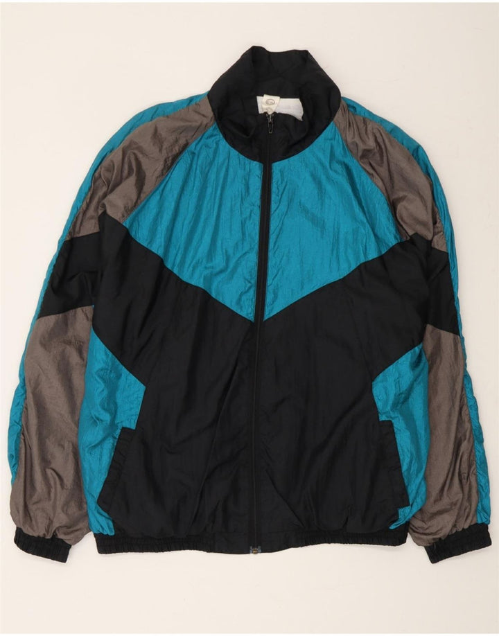 C&A Mens Tracksuit Top Jacket XL Black Colourblock Vintage C&A and Second-Hand C&A from Messina Hembry 