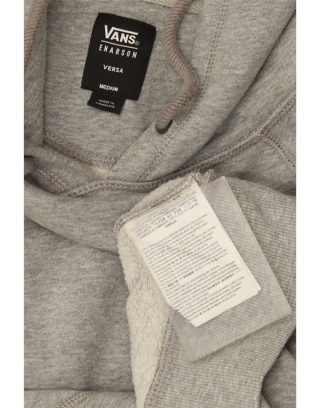Vans Mens Graphic Hoodie Jumper Medium Grey Cotton