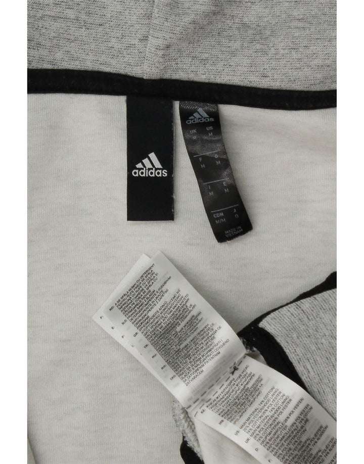 ADIDAS Mens Zip Hoodie Sweater Medium Grey Cotton Vintage Adidas and Second-Hand Adidas from Messina Hembry 