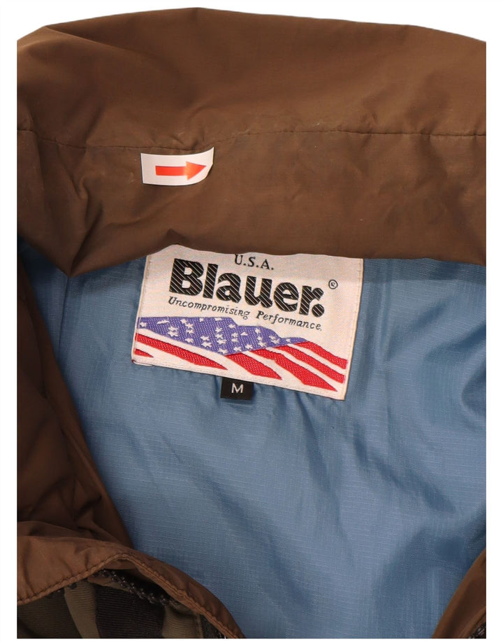 Blauer Mens Graphic Padded Jacket UK 38 Medium Brown Colourblock Nylon