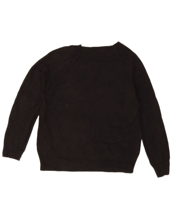 Marks & Spencer Womens Crew Neck Jumper Sweater UK 16 Large Black Acrylic