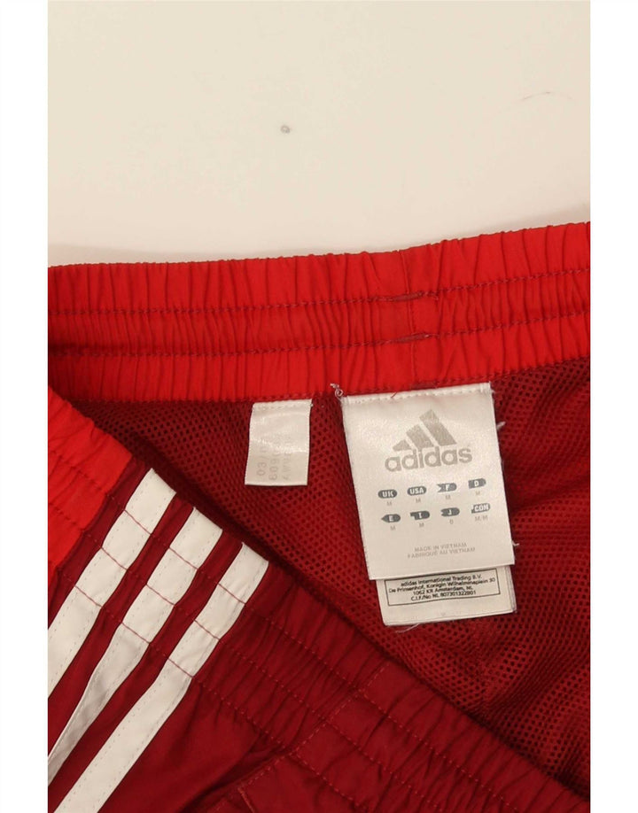 Adidas Mens Tracksuit Trousers Joggers Medium Red Polyester
