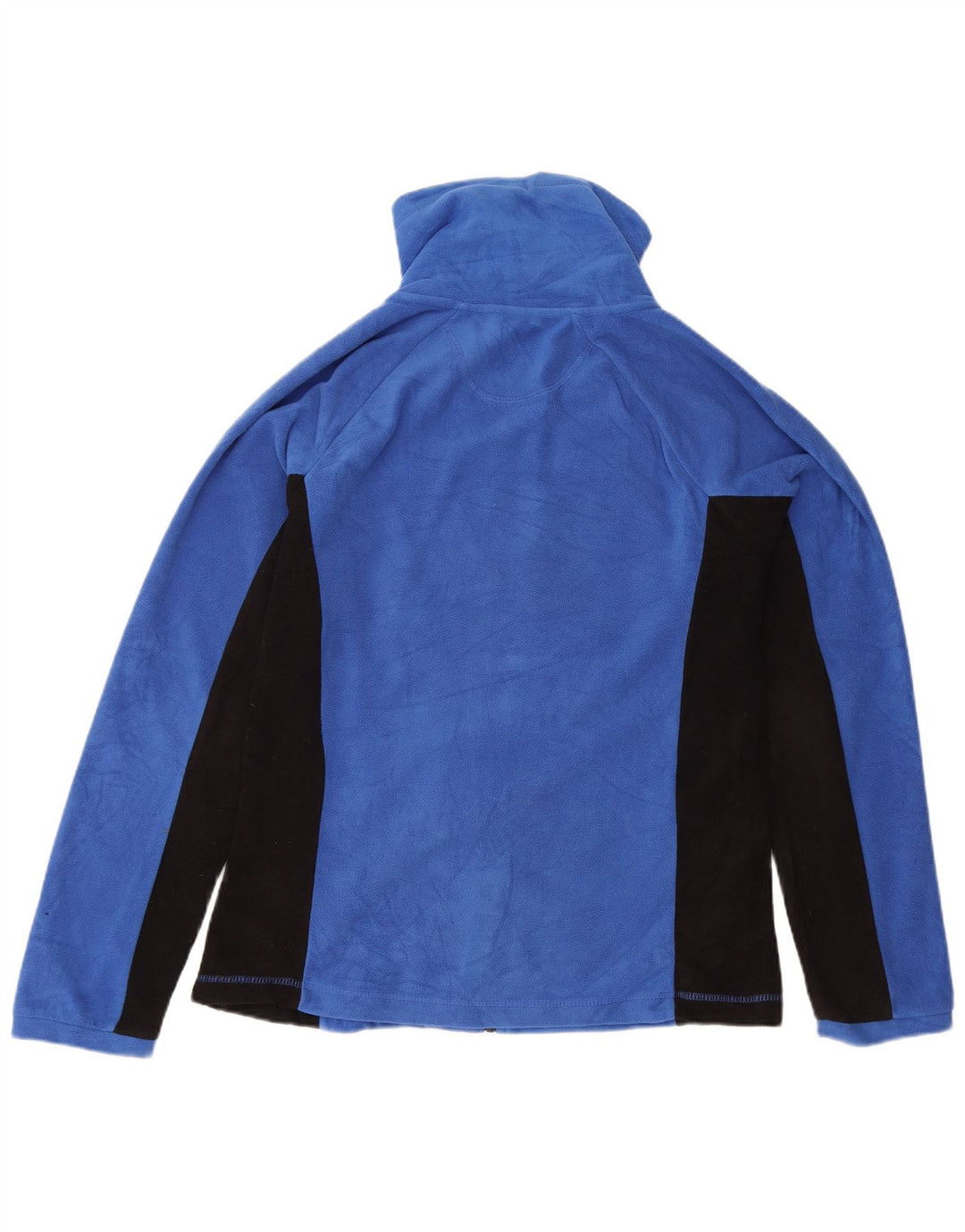 Calvin Klein Womens Graphic Fleece Jacket UK 14 Medium Blue Colourblock