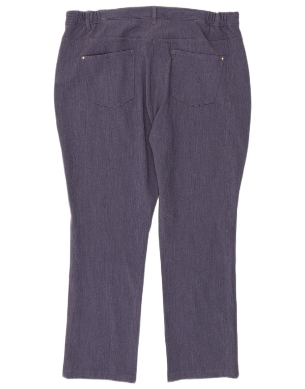 Marks & Spencer Womens Casual Trousers UK 18 XL W36 L38 Navy Blue