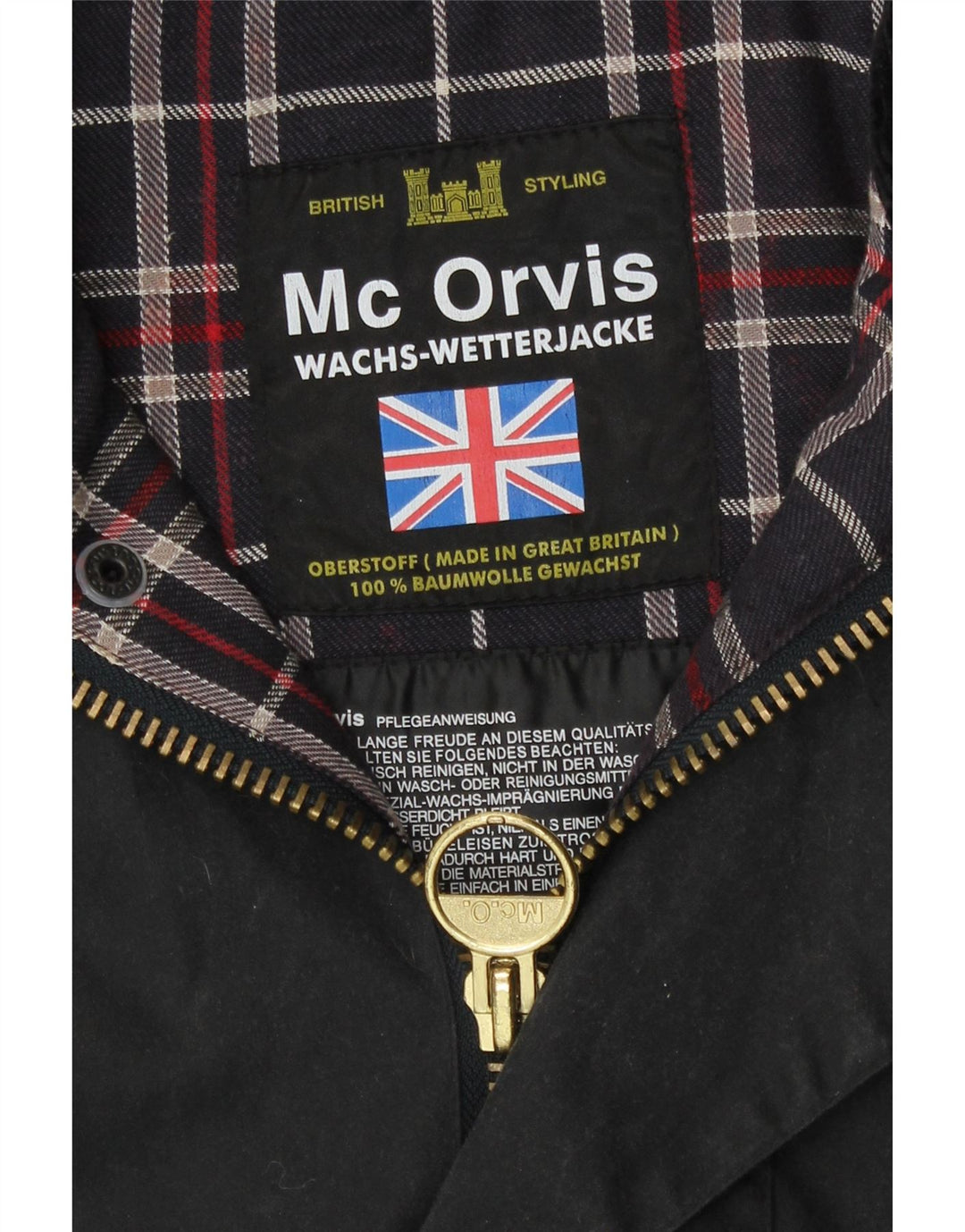 MC Orvis Mens Waxed Cotton Jacket UK 42 XL Black Cotton