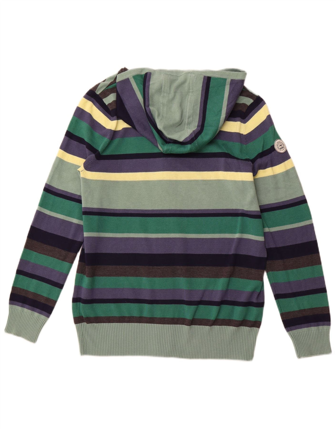 KANGAROOS Womens Hooded Cardigan Sweater UK 18/20 XL Multicoloured Striped