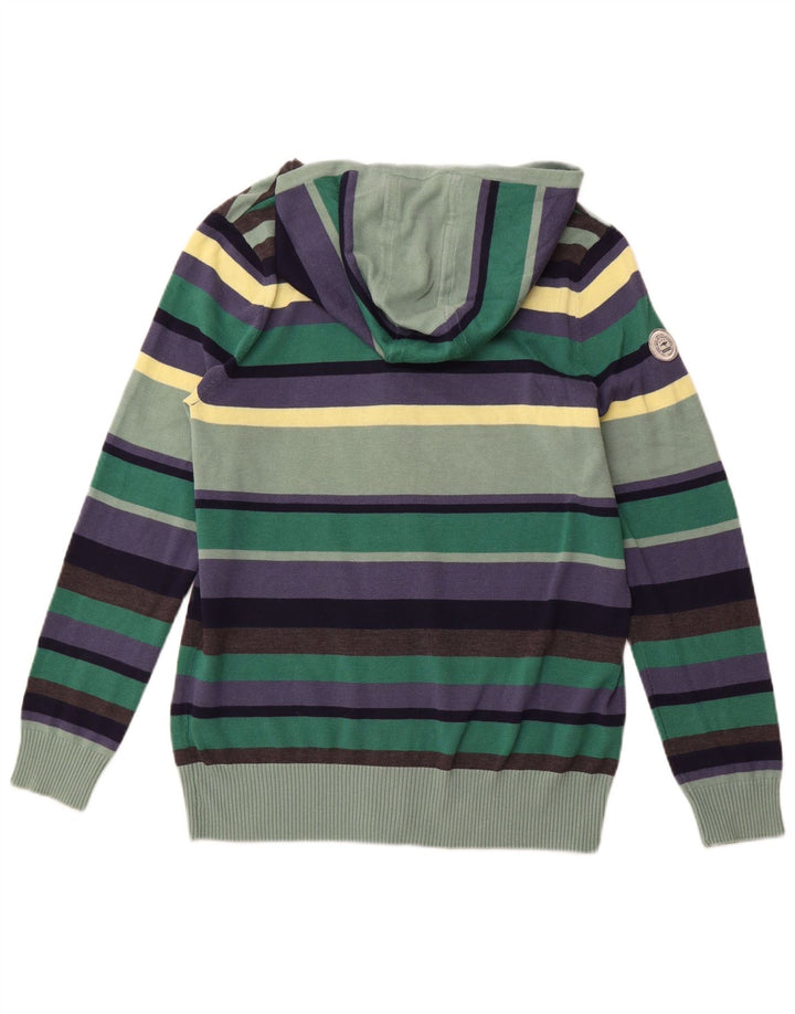 KANGAROOS Womens Hooded Cardigan Sweater UK 18/20 XL Multicoloured Striped