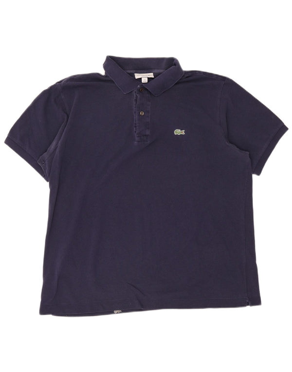 Lacoste Mens Classic Fit Polo Shirt Size 6 XL Navy Blue Cotton