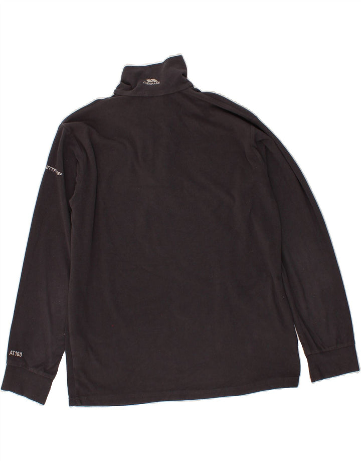 TRESPASS Mens Zip Neck Fleece Jumper Small Grey Polyester Vintage Trespass and Second-Hand Trespass from Messina Hembry 