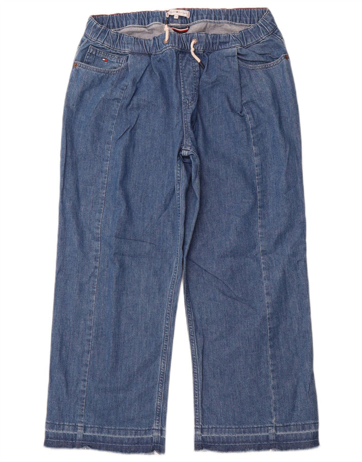 TOMMY HILFIGER Girls Capri Wide Leg Jeans 15-16 Years W28 L23 Blue Cotton