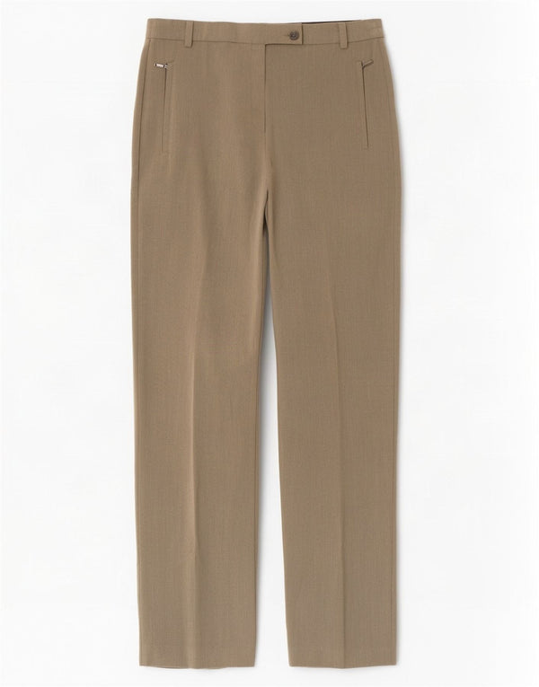 Marks & Spencer Womens Straight Casual Trousers UK 10 Small W28 L29 Khaki