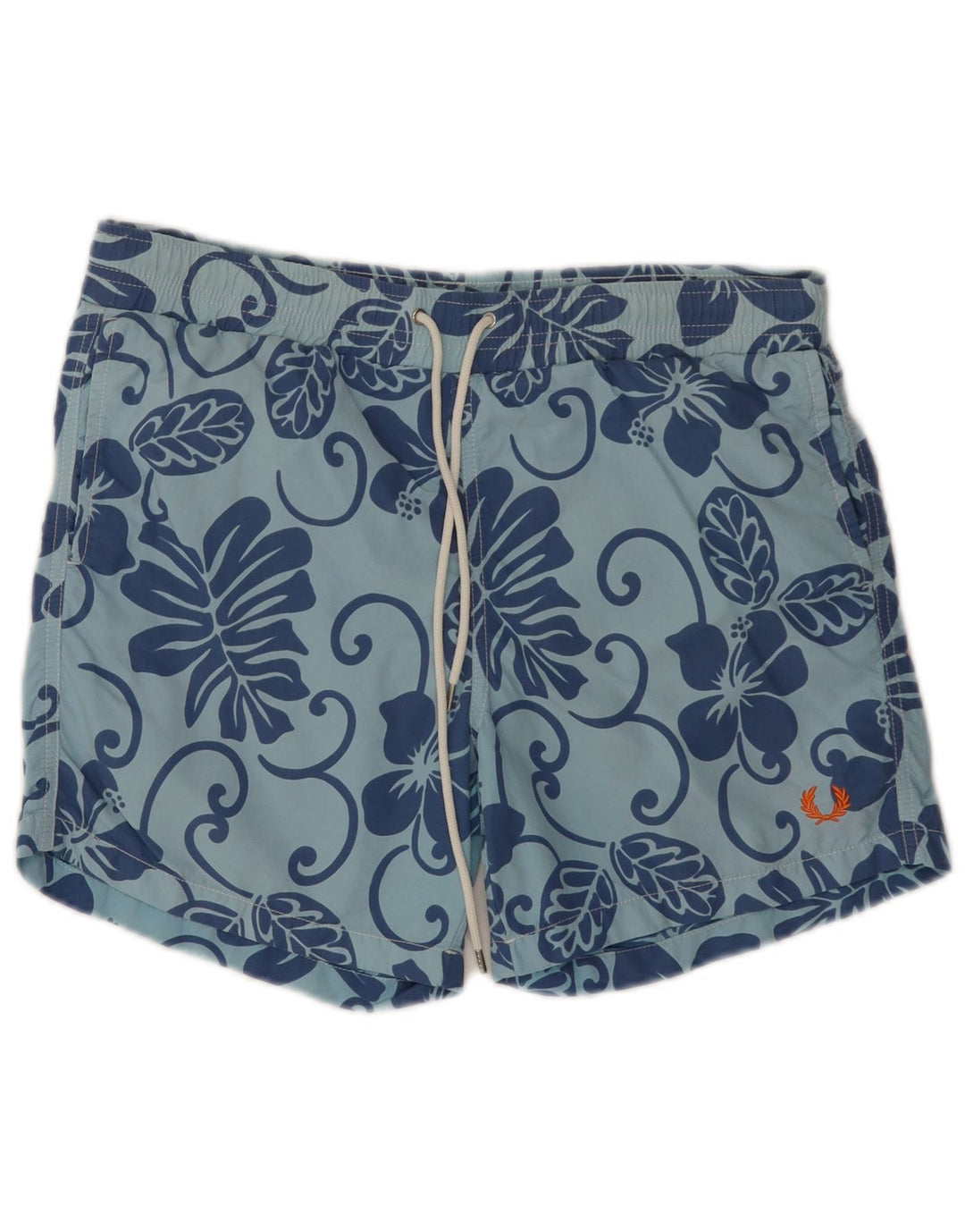 Fred Perry Mens Swimming Shorts Small  Blue Floral Polyamide