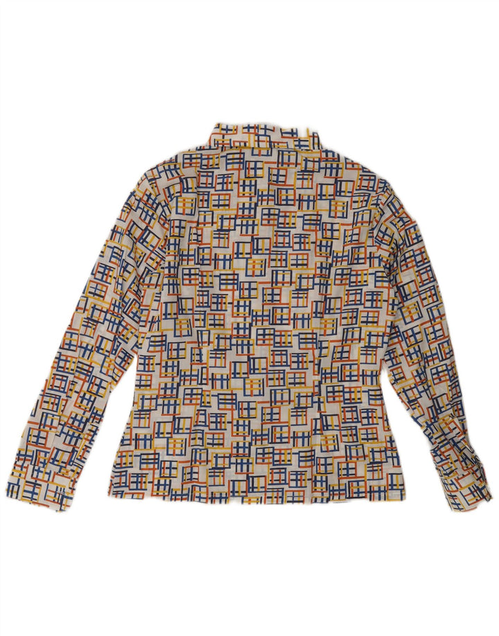 Vintage Womens Shirt Blouse EU 40 Medium Multicoloured Geometric Polyester