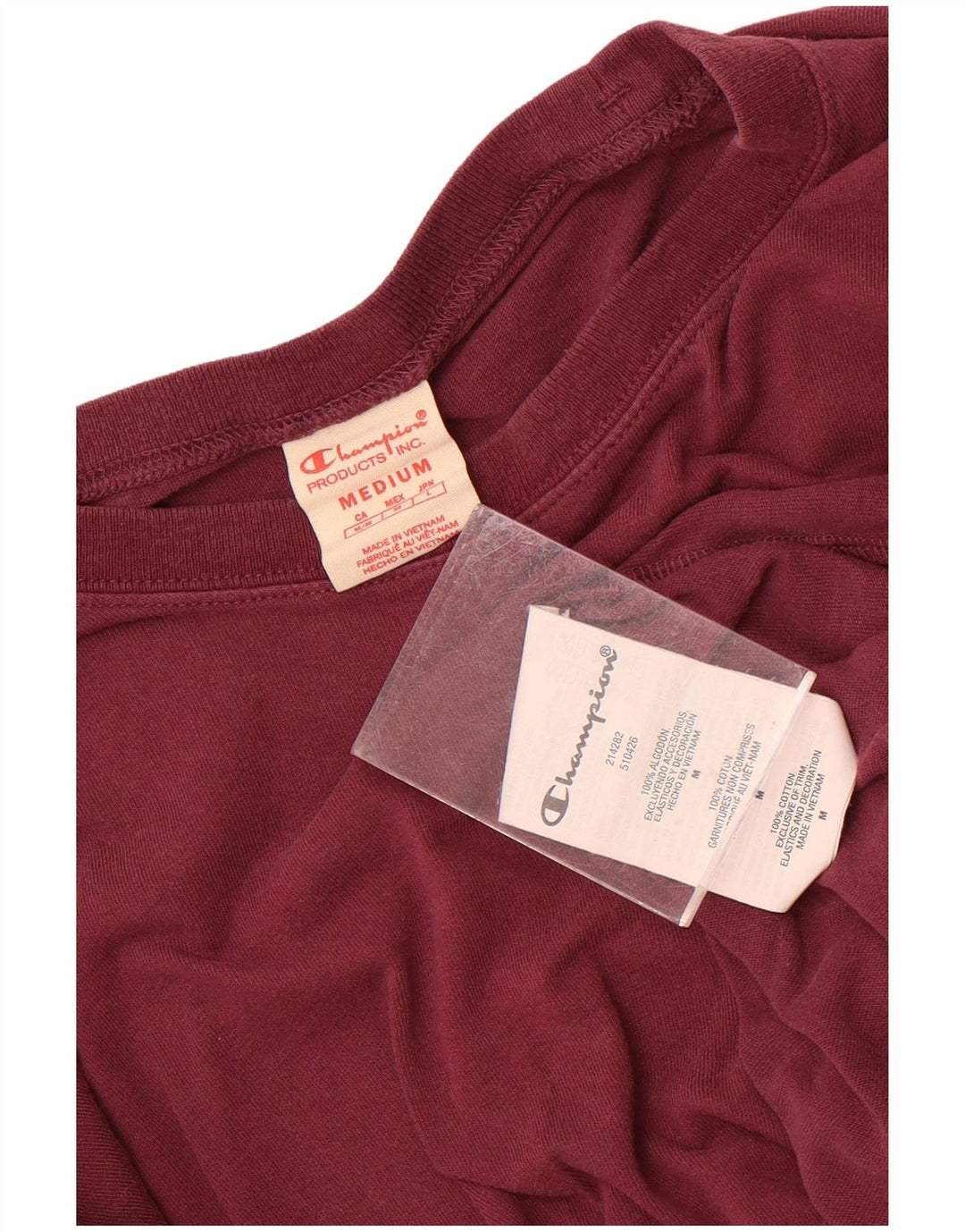 Champion Mens T-Shirt Top Medium Burgundy