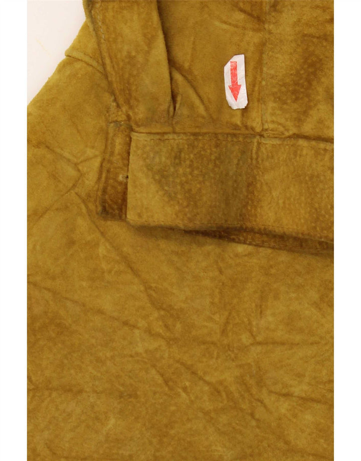 Vintage Womens Suede Jacket IT 48 XL Khaki