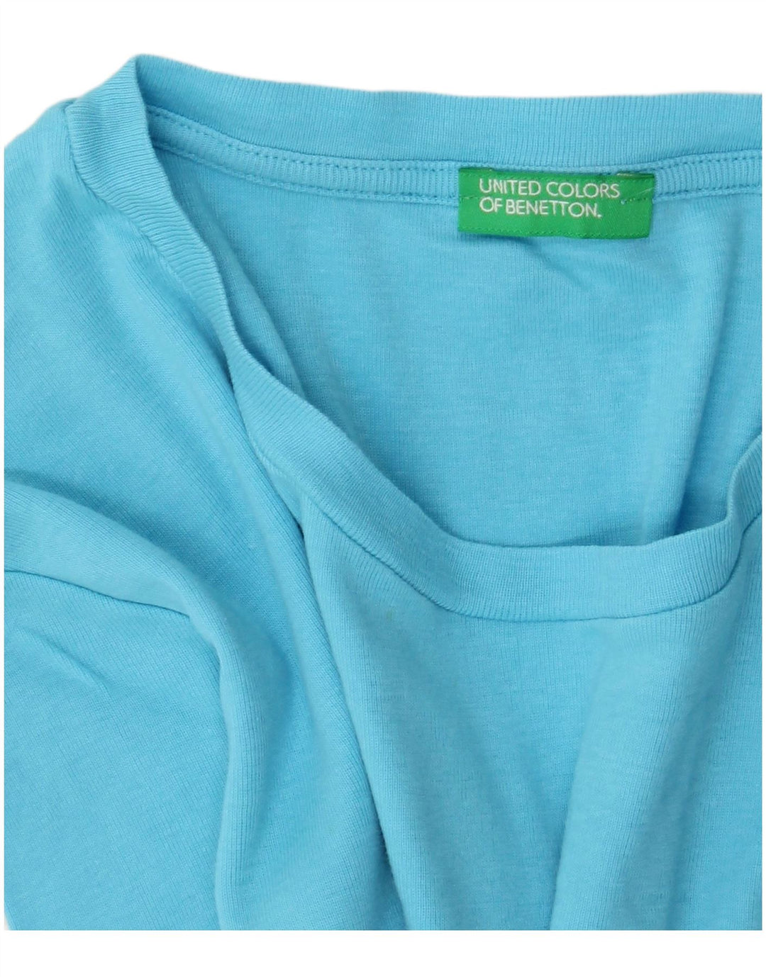 Benetton Womens Graphic T-Shirt Top UK 14 Medium Blue