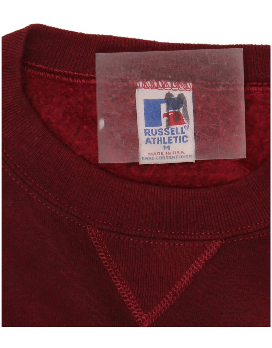 RUSSELL ATHLETIC Mens Sweatshirt Jumper Medium Burgundy Tie Dye Cotton
