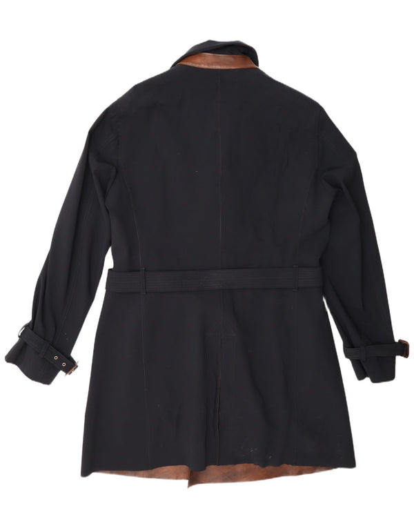 Giorgio Armani Mens Trench Coat UK 38 Medium Navy Blue Colourblock