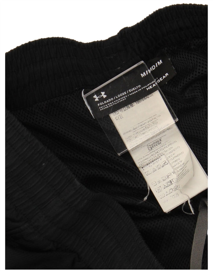 UNDER ARMOUR Mens Heat Gear Graphic Tracksuit Trousers Medium Black