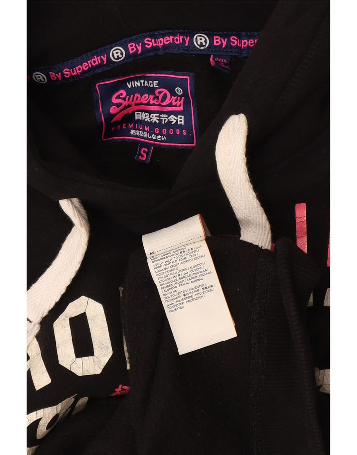Superdry Mens Hornets Graphic Hoodie Jumper UK 10 Small Black Cotton