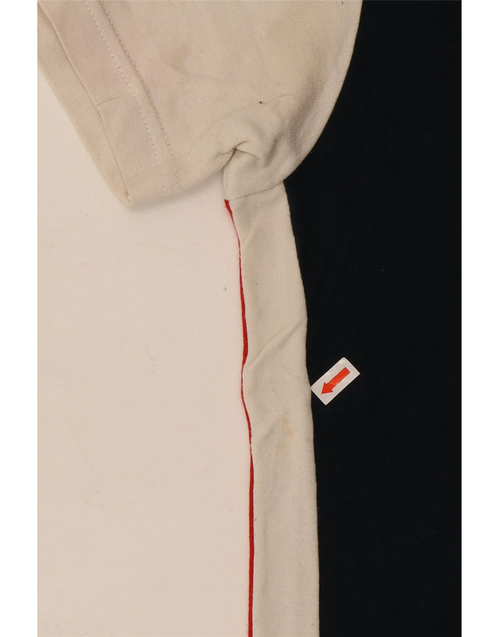 CHAMPION Womens Graphic T-Shirt Top UK 18 XL Navy Blue Colourblock Cotton