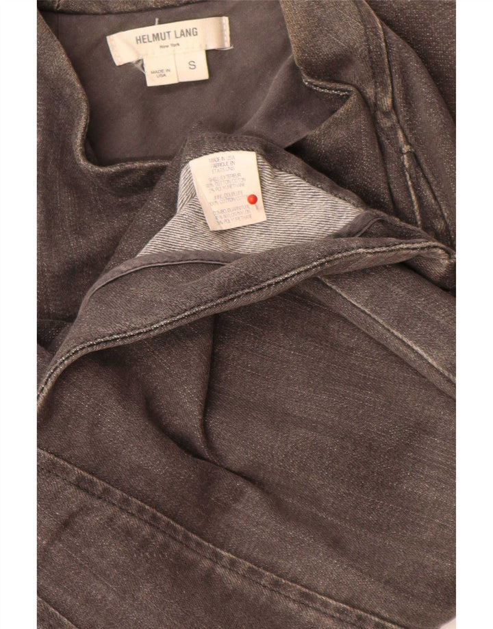 Helmut Lang Womens Asymetric Biker Jacket UK 10 Small Grey Colourblock