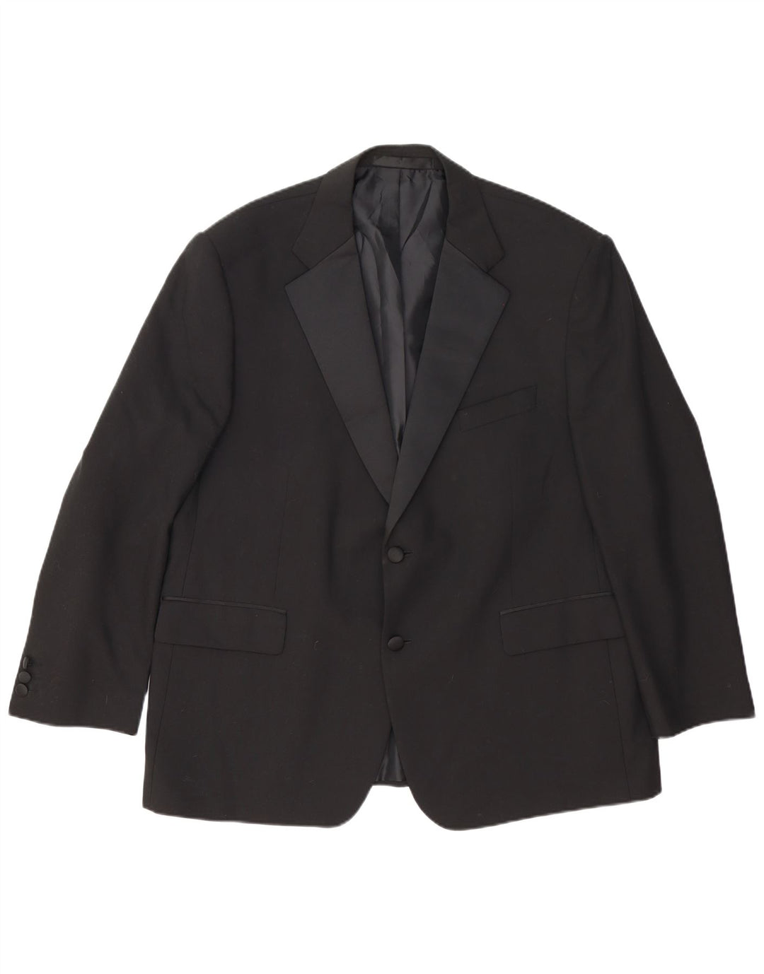 Marks & Spencer Mens 2 Button Blazer Jacket UK 46 XL Black Wool