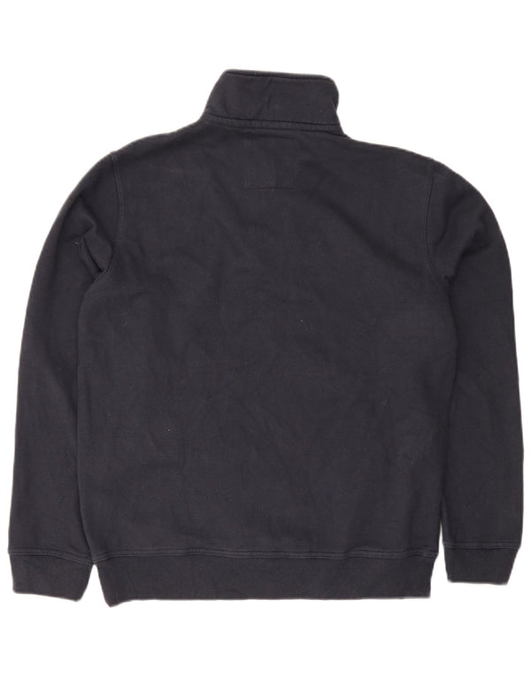 Crew Clothing Mens Zip Neck Sweatshirt Jumper Medium Navy Blue Cotton